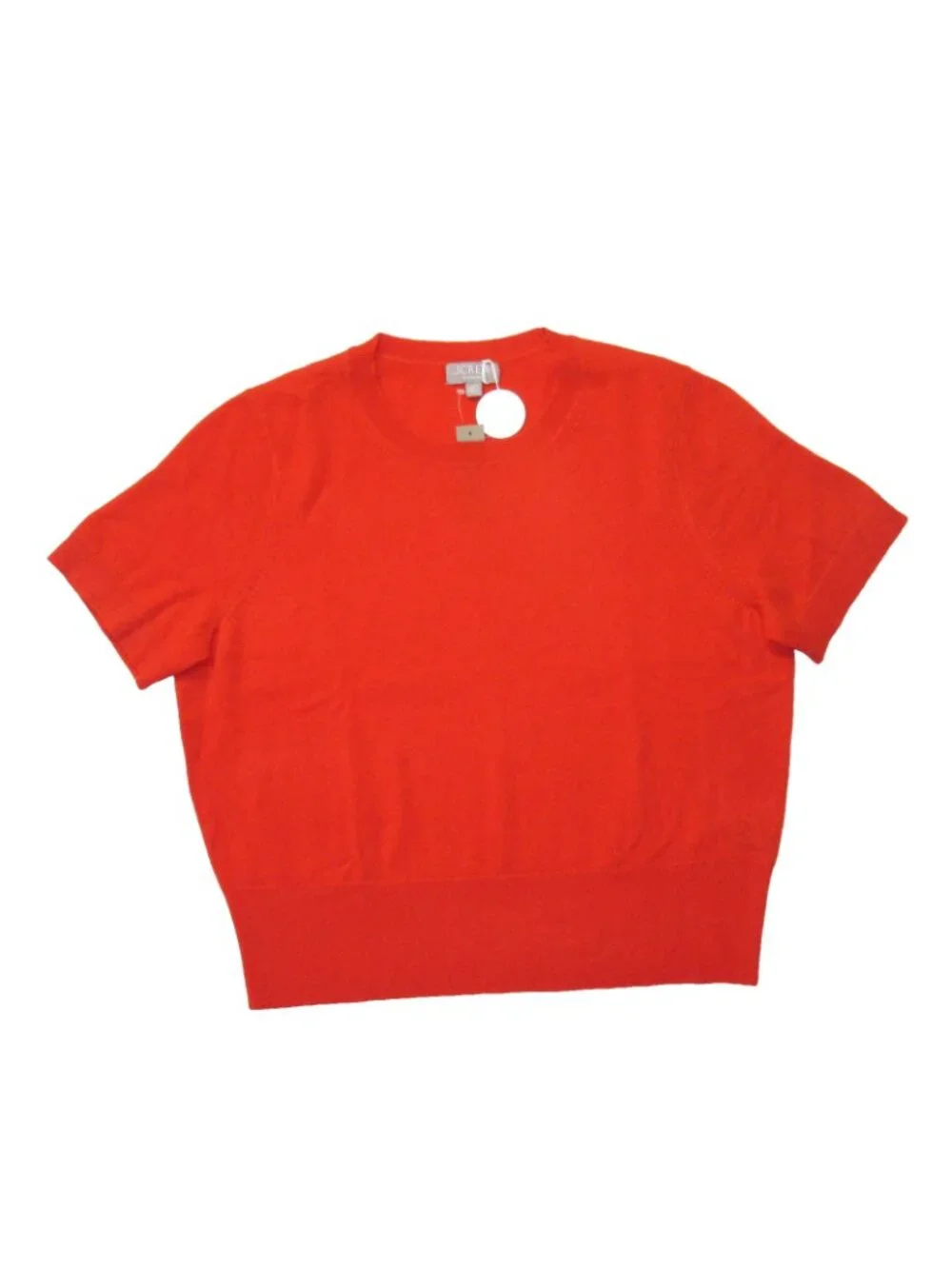 NWT J.Crew Cashmere Shrunken T-shirt in Aperitif Red Orange Sweater XL